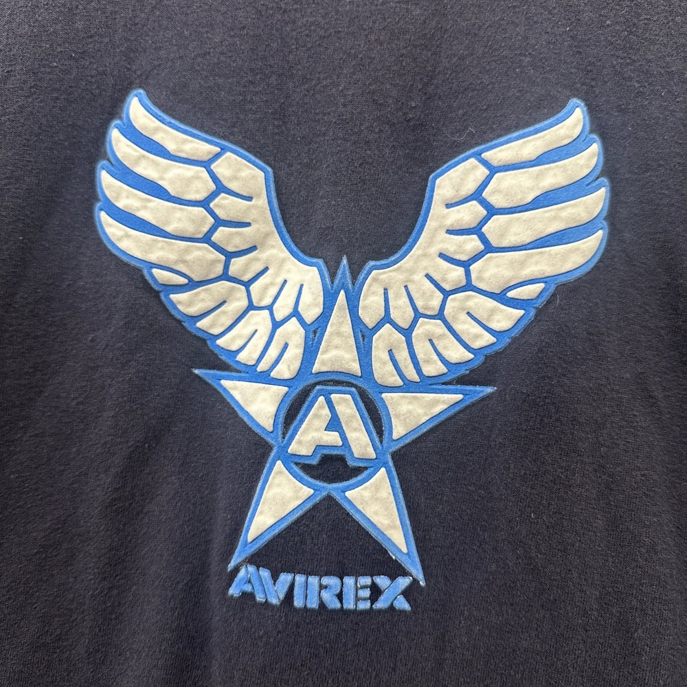 Avirex Mens Navy Blue Wings Star Graphic T-Shirt Large Short‎ Sleeve Cotton Tee - Picture 7 of 9